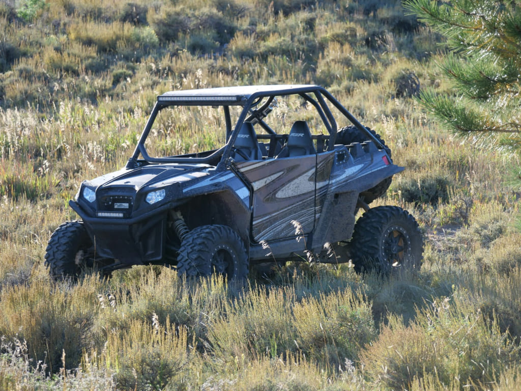Buggy parked on the grass